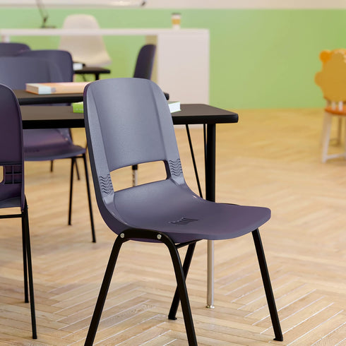 EMMA 15 661 lbs. + OLIVER Apis Heavy Duty Stack Chair - Navy Ergonomic Seat and Back - Powder Coated Frame - Stack High
