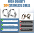 15PCS Hose Clamp Set - Stainless Steel Adjustable Clamps 1/2'' to 3/4'' (13-19mm) for Plumbing