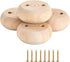 Mysummer 4PCS White Round Bun Feet Wood Sofa Legs Solid Wood Furniture Legs for Cabinet Sofa Ottoman TV Stand Loveseat