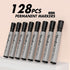 Yocfon Markers,128 Pack, Permanent Crown Whiteboard Markers With Chisel Tip, Waterproof Markers, Works On Plastic