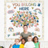 Boho Classroom Tree Bulletin Board Decor You Belong Here Heart Cutouts Border Supplies for Chalkboard Elementary School