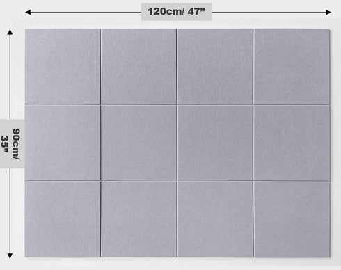 Large Cork Board Alternative - 47"x35" 12 Pack Felt Wall Tiles with Removable Adhesive Tabs