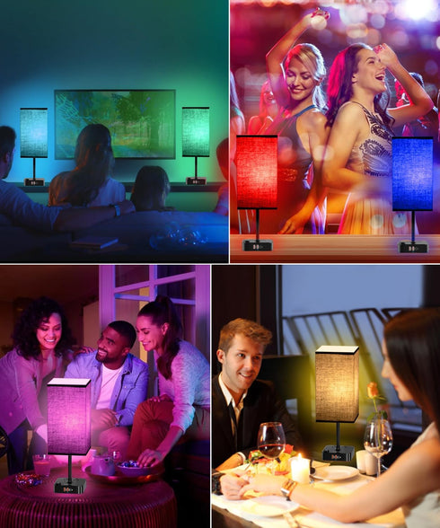 16 Dimmable RGB Table Desk Lamp with Million Colors & Music Sync | Smart Color Changing Nightstand Light Stepless