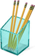 OfficeGoods Acrylic Pen & Pencil Holder, Modern Trapezoid Design Desk Organizer for Home or Office, Green