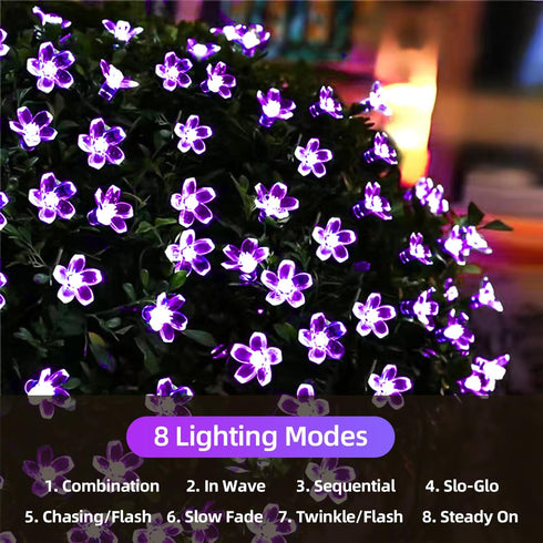 50 ITICdecor Outdoor Solar Flower String Lights Waterproof LED Fairy Light Decorations for Christmas Tree Garden Patio