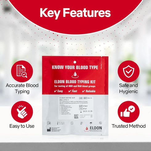 Eldoncard Blood Typing Kit, 3 Test Pack for Accurate Instant Home Testing of Blood Type