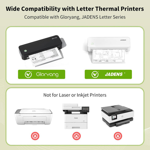 8.5''x11'' 4 100 PD-A4 Thermal Printer Paper US Letter Size, rolls, sheets, Thermal Paper Quick-Dry, Advanced Clear