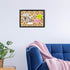 Decorative Cork Board for Walls with Black Floral Print, Black Framed Pin Board for Office, School, and Bedroom Decor