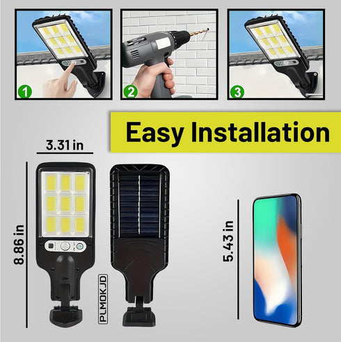 PLMOKJD IP65, Commercial Yard(4) Solar Street Lights Outdoor, Solar Lights Outdoor Wide Angle Solar Flood Lights Motion