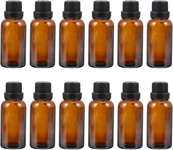 Uonlytech 12Pcs Terrarium Glass Containers, 10ml Essential Oil Bottles with Orifice Reducer for Lab Chemicals