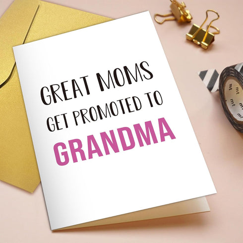 Qiliji New Grandma Card Gift, Funny Pregnancy Announcement Card for Mom New Grandma, First Grandma Mothers Day Card