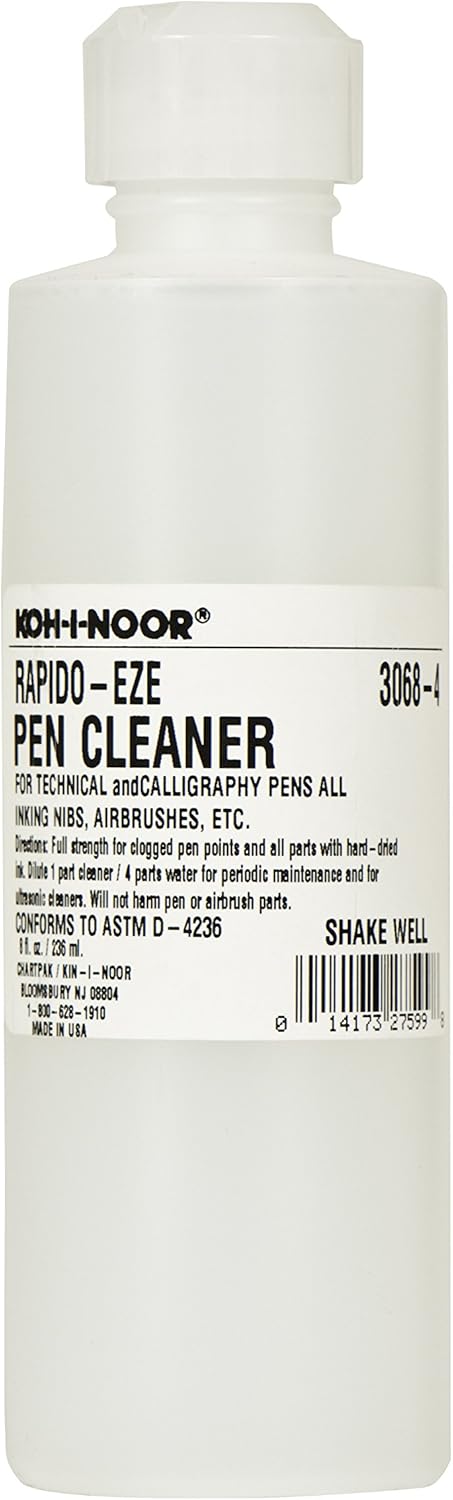 Koh-I-Noor Rapido-Eze Cleaning Solution, 8 oz. Bottle, 1 Each by Koh-I-Noor