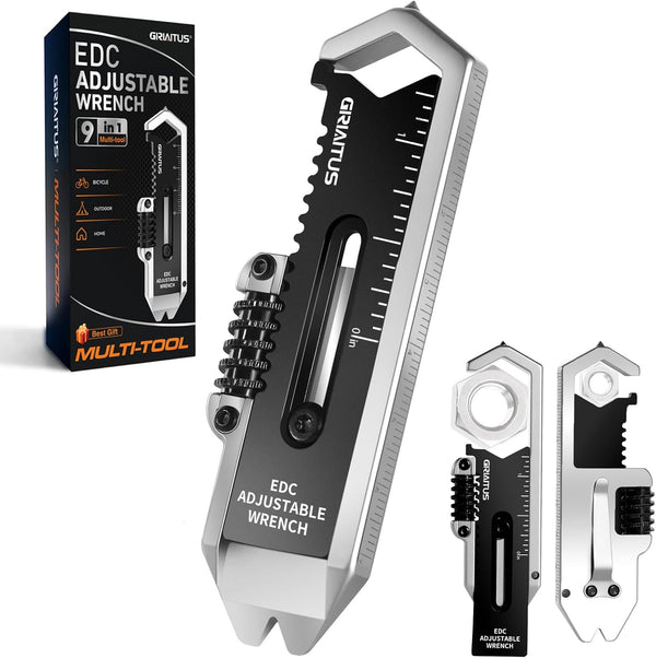 Small Multitool Wrench 9 in 1 Pocket Adjustable Wrench for Screw with