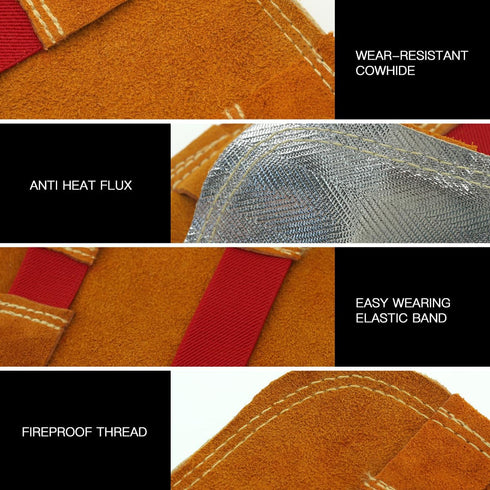Hand Heat Shield High Temperature Pad, Split Cowhide Leather Aluminized Back Welding Gloves, Welding Heat Deflector PK-1