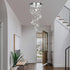 D8"x H15.8" Modern Crystal Chandelier Elegant Spiral Flush Mount Chandelier Modern Raindrop Crystal Ball Chandeliers