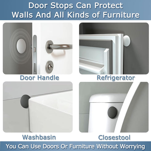 XoYoZo Door Stoppers, Wall Protector Buffer Guard, Self Adhesive Soft Rubber Crash Pad for Home Office