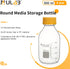 ULAB Round Media Storage Bottle, Vol.500ml(16.9oz) 3.3 Borosilicate Glass Bottles with GL45 Screw Cap, Pack of 4, URB1037 by ULAB