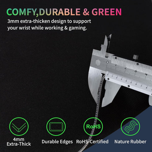 Tongyanat Pad-14 (31.5 12 Inch) RGB Gaming Mouse Light Modes, Extended Soft LED Mouse Pad, Anti-Slip Rubber Base