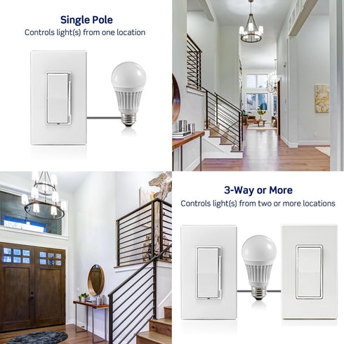 Dimmer 150W Dimmable Bulbs DSL01-1LT, Leviton Decora Slide LED Advanced Switch for LED, Halogen and Incandescent