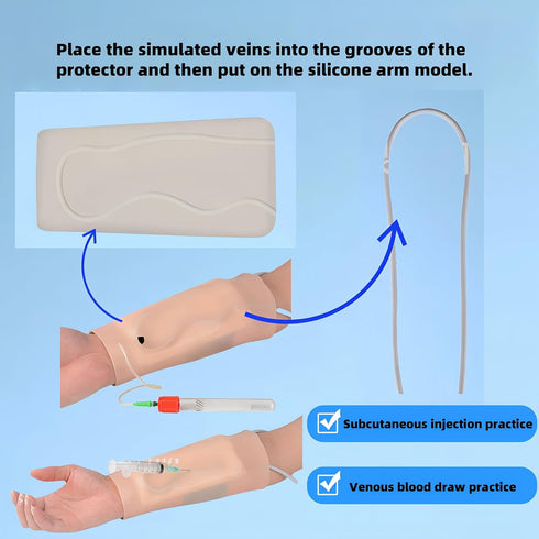 Aylashine IV & Venous Blood Drawing Practice Kit, Practice and Perfect venipuncture Skills, for Nurses, Doctors