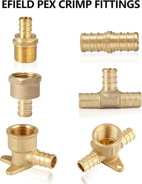 EFIELD Pex 1/2" Pex x 1/2" Female NPT Swivel Adapter, Pack of 2