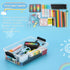 BTSKY 3 Layers Cute Dolphin Clear Plastic Pencil Box, Multipurpose Craft Storage Containers with Lid & Handle