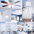 hansang E12 LED Ceiling Fan Light Bulbs, 6000K Cool Daylight, 6W 60W Equivalent, A15 Small Base, 600LM, 6 Pack