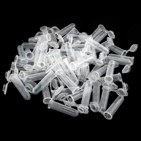 100PCS 2ml Centrifuge Tubes with Round Bottom, Graduated Pointed Bottom and Screw Cap