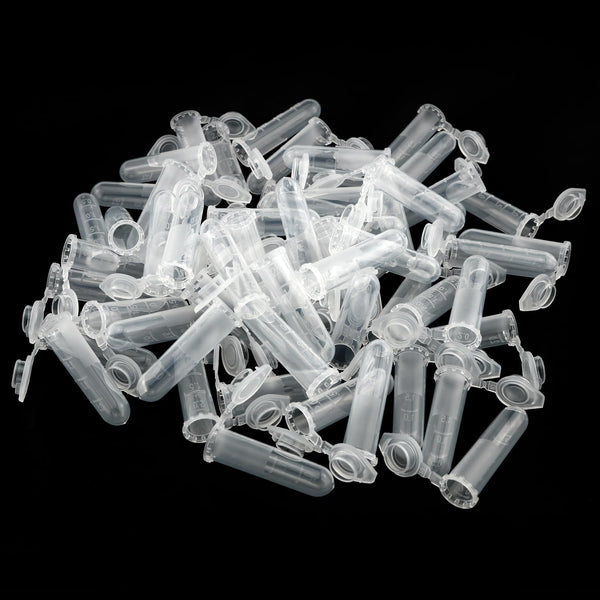 100PCS 2ml Centrifuge Tubes with Round Bottom, Graduated Pointed Bottom and Screw Cap