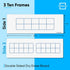 SCRIBBLEDO Dry Erase Ten Frame Board 4" x 12" Double Sided for Kids to Visualize Base 10 Number Concepts