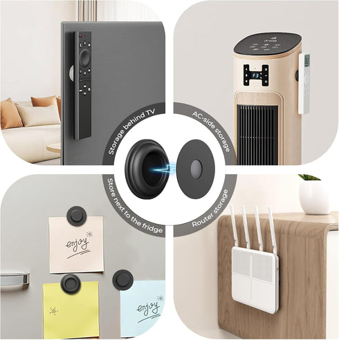 UMUST 4Pcs Magnetic Remote Control Holder, Upgrades Silicone Wall Mount Self-Adhesive Remote Control Stand, Organizer