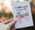 HOMEVAGE 5"x7" Thank You Card with Red Envelope Simple Appreciation & Gratitude Greeting Card Folded Premium Cardstock