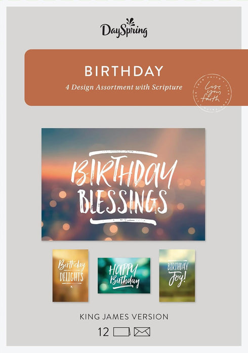 Dayspring Birthday Boxed Cards, Simply Stated, 12 Cards, KJV, 60937
