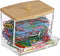 BTSKY Clear Paper Clip Holder with Bamboo Lid, Thick Acrylic Organizer for Office Supply Accessory Storage