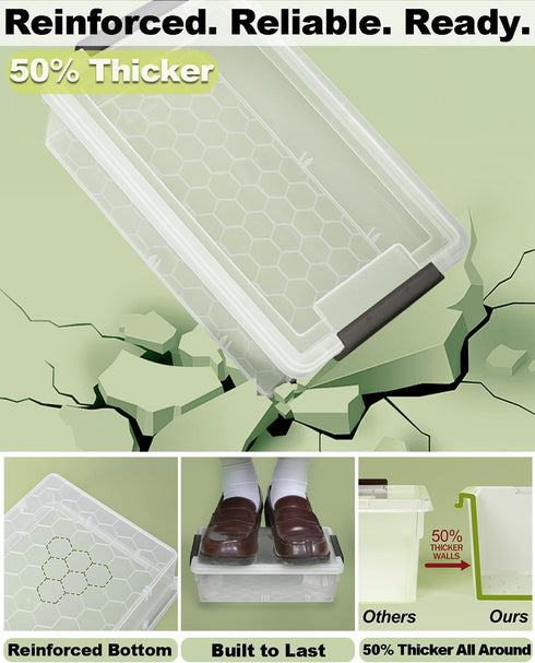 6 Pack Extra Large Pencil Box with Removable Divider, Thickened Pencil Case Bulk, Clear Crayon Marker Organizer