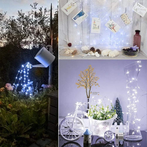 Lezonic 2 Pack Solar String Lights, 240LED Outdoor Waterproof 24M/80Ft Copper Wire Fairy Lights for Patio Decor Lights