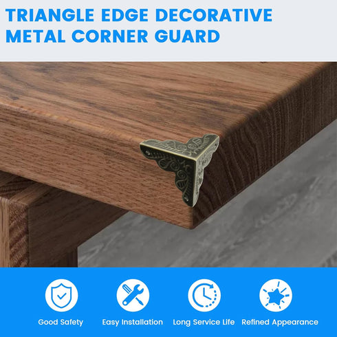 12 Pack 1" 1" SDTC Tech Furniture Corner Protector x Antique Bronze Triangle Edge Decorative Metal Corner Guard