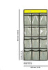 Classroom Pocket Chart for Cell Phones, Over The Door Hanging Organizer with 12 Clear Pockets (GREY)