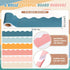 Zhanmai 6 Rolls Bulletin Board Borders, 98.5 ft Scalloped Trim for Classroom, Office, Boho Ocean Color