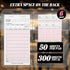 6 Pack 300 Server Note Pads, Pink Guest Checks Books for Servers, Server Pads, Total Sheets Server Paper, Waitress