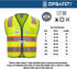 9 Pockets High Visibility Class 2 Safety Vest, Hi Vis Vest with 2 Inch Wide Reflective Strips, Zipper Construction Work