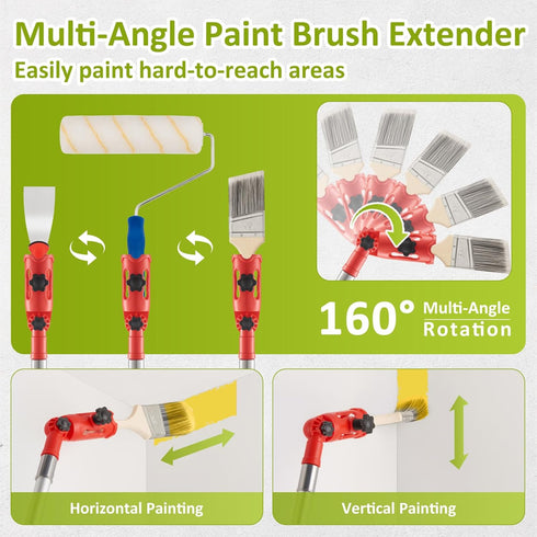 HOUIT Set, House Paint Roller Kit with Extension Pole, Home Wall Painting Supplies with Paint Brush, Paint Tray