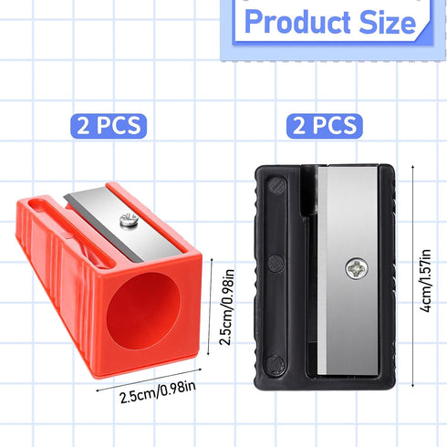 Styquenzer 4 PCS Carpenter Pencil Sharpener, Colourful Manual Portable Woodwork Pencil Cutter Heavy Duty Manual