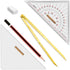 Set 6 Set 8" Liquidraw Marine Navigation of | Universal Nautical Protractor Squares with Solid Brass Divider, Pencil
