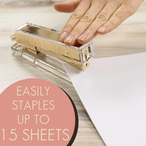 OfficeGoods Acrylic Stapler, Unique and Stylish Design for Desk, Home, or Office