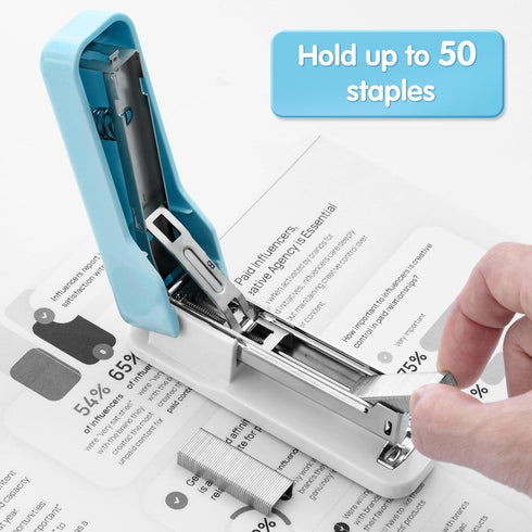 M&G Stapler Desktop Stapler, Small Cute Stapler, 1000 Staples, 20 Sheet Capacity, Portable for Office School Home (Blue)