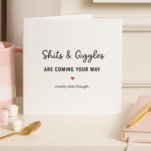 TEEMI -Funny Sh*ts & Giggles Baby Shower Card for New Mum, Card for New Baby, Hello Pregnancy Cards