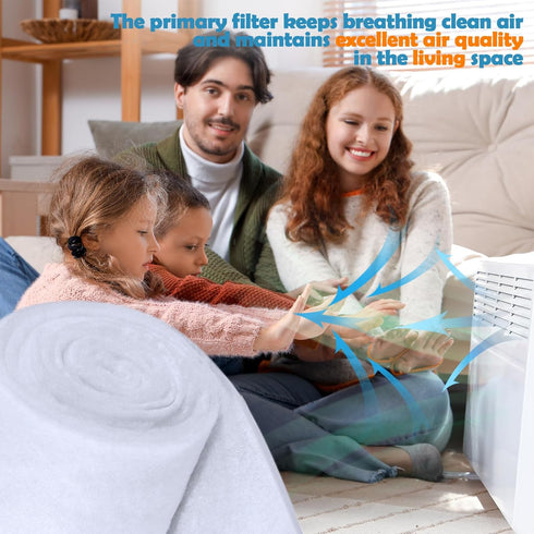 12 In x 25 FT Air Vent Filters, Polyester Floor Vent Filter Cut to Fit Dust Control Replacement Roll