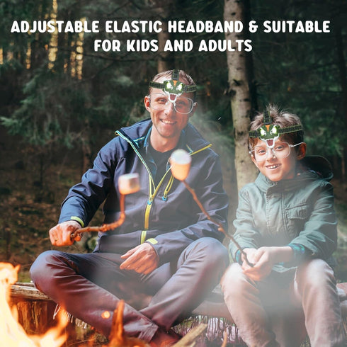 COSOOS LED Headlamp for Kids - Flashlight Camping Gear with Roar & Silent Mode, Lightweight Headlight, Birthday Gift