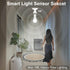 E26/E27 Screw in Motion Sensor Light Socket, Socket Adapter with Dusk to Dawn & Motion Detection, Auto On/Off Smart